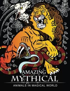 Libro Para Colorear De Amazing Mythical Animals De 35 Páginas. Los Mejores Libros Para Colorear De Mitología