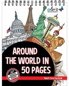 Libro Para Colorear De Around The World De 50 Páginas. Los Mejores Libros Para Colorear De Ciudades Europeas