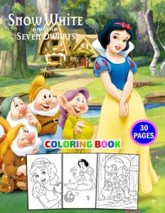 Libro Para Colorear De Blancanieves Y Los 7 Enanitos De 50 Páginas De Disney