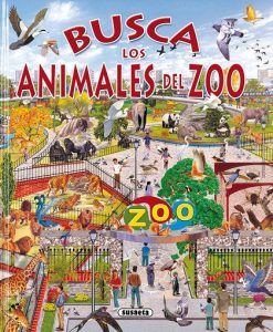 Libro De Busca Animales Del Zoo De 32 Paginas. Libro De Buscar Y Encontrar Animales