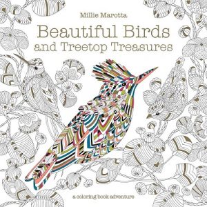 Libro Para Colorear De Beautiful Birds And Treetop De Pájaros De 96 Páginas